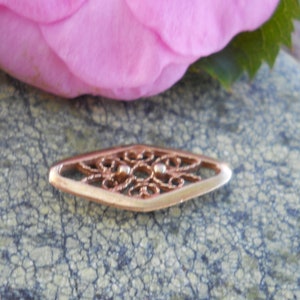 Vermeil Filigree Connector with Two Holes (17 mm x 8 mm)