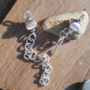 Adjustable Clasp, Sterling Silver extender Hook and Eye Clasp, Solid Silver, Size: 127 mm x 8 mm or 5.00 inches x .31 inches
