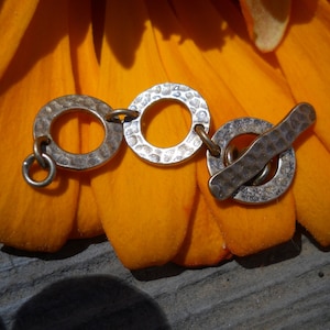 Bronze Triple Toggle Ring Extender with Hammered Bar