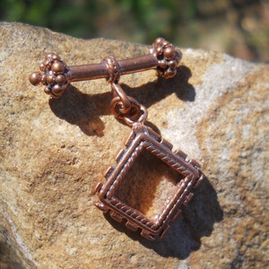 Solid Copper Toggle, TL113CU, Solid Copper Toggle Ring and Toggle Bar, 23 mm x 22 mm