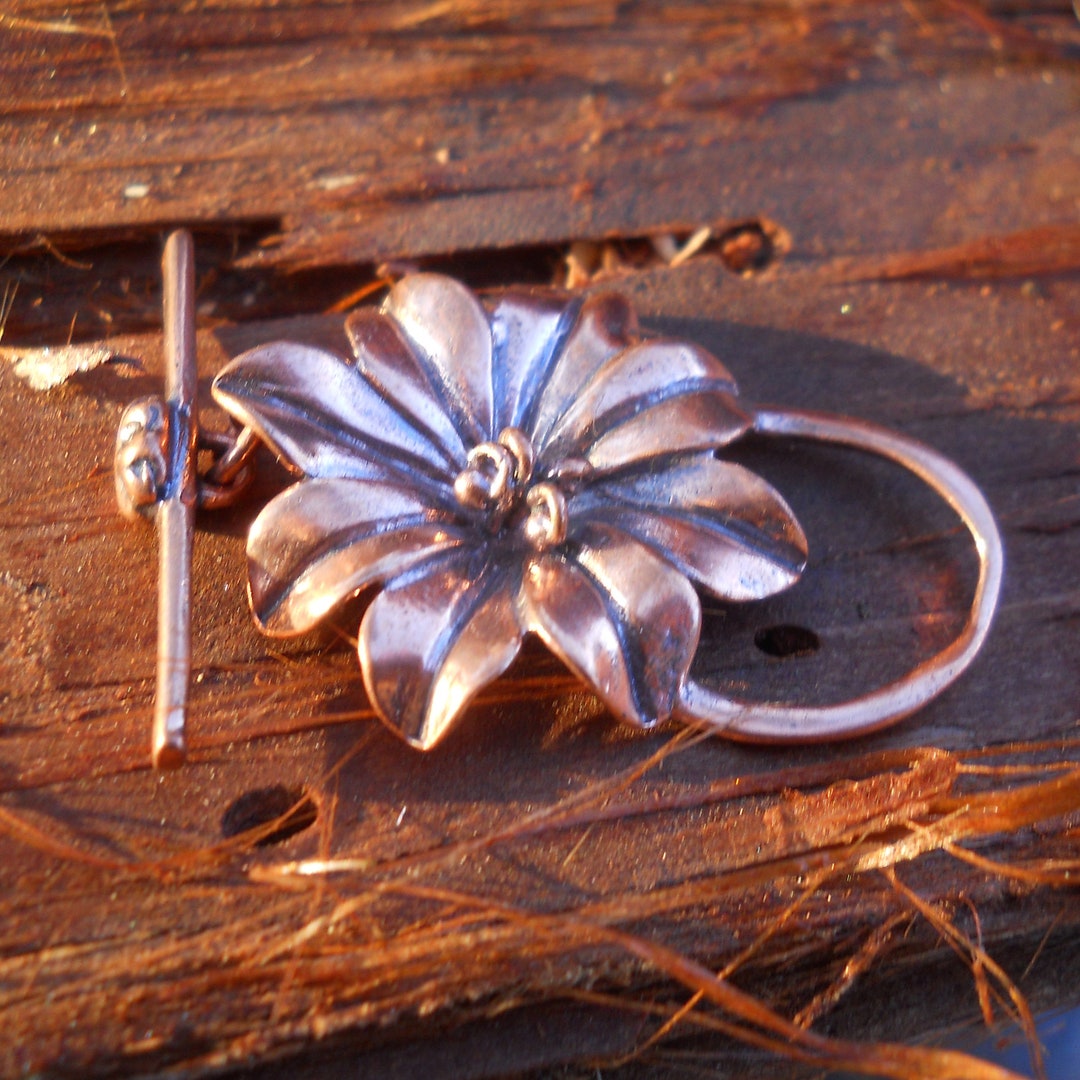 Solid Copper Flower Toggle, TL157CU, Solid Copper Toggle Ring and ...