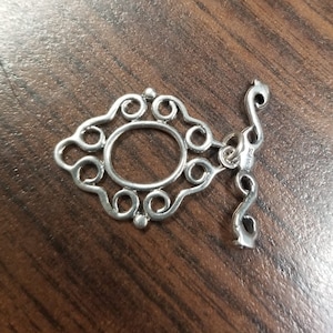Medium Toggle with Toggle Bar, Sterling Silver, TL161, Size: 25 mm x 20 mm or .98 inches x .79