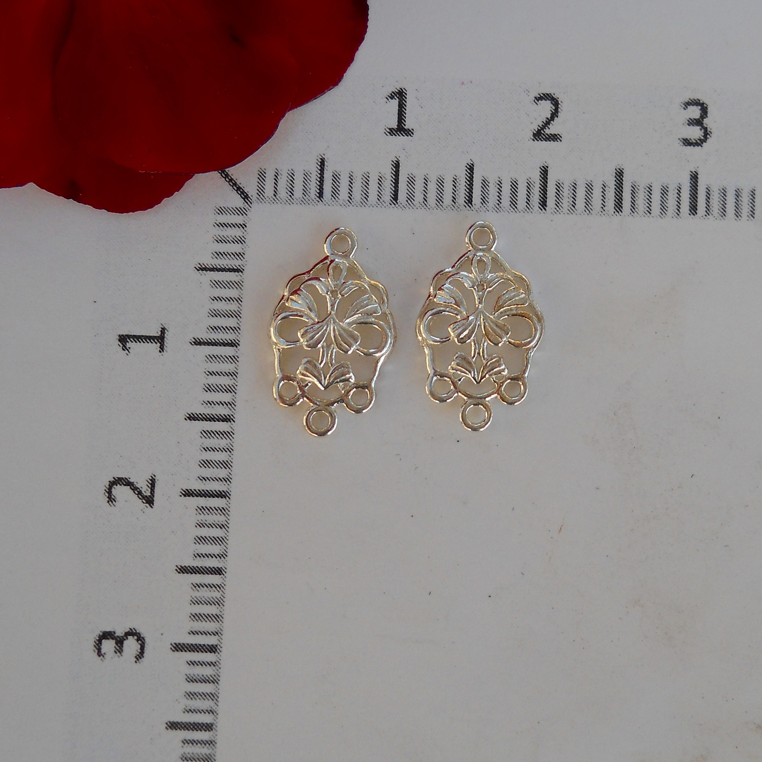 Sterling Silver Chandelier Earring Components, 3 Loops