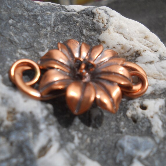 Small Solid Copper Hibiscus Flower S Clasp With Solid Copper Etsy