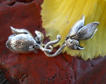 Tulip Haken und Öse Sterling Silber Verschluss (41 mm x 18 mm)