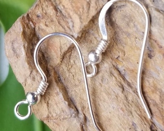 Ear Wires, EW14, Sterling Spiral Ear Wires with Loops