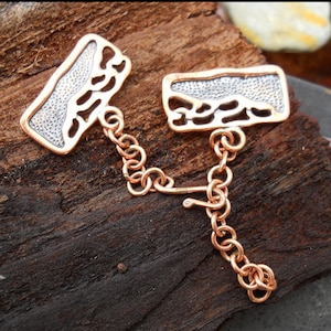 3 Strand Multi-Strand Solid Copper Clasp, MS259CU, Solid Copper Hook and Eye Closure, Size: 105 mm x 25 mm or4.0 inches x .98 inches