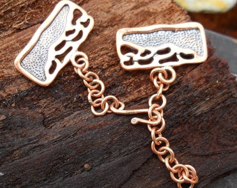 3 Strand Multi-Strand Solid Copper Clasp, MS259CU, Solid Copper Hook and Eye Closure, Size: 105 mm x 25 mm or4.0 inches x .98 inches