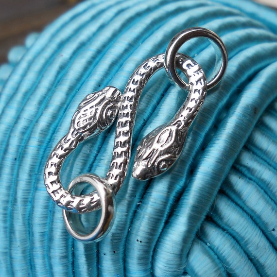 Sterling Silver Snake S-clasp: Necklace Bracelet Clasp (30 Mm