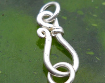 Sterling Silver S-Clasp: Handmade Jewelry Closure (17mm Long