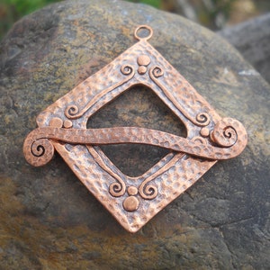 Large Solid Copper Toggle Clasp: Statement Jewelry Closure (60 mm)