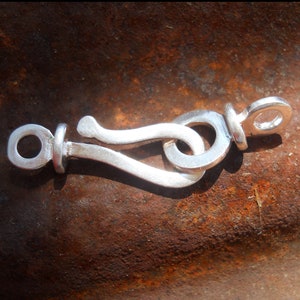 Silver Plated Snake Hook Clasp: White Bronze Jewelry Finding (34 mm)