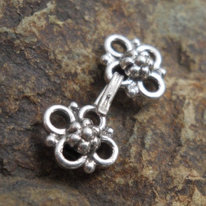 Triple Strand Multi-strand Hook and Eye Clasp, Sterling Silver, 18 mm x 8 mm