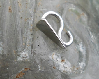 Sterling Silver Bail, Solid Silver Bail with Open Loop, BA104, Size: 9 mm x 4 mm or .35 inches x .16 inches