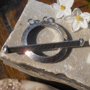 Two Strand Sterling Silver Toggle with Toggle Bar, TL253, Sizing: 30 mm x 27 mm or 1.18 inches x 1.06 inches