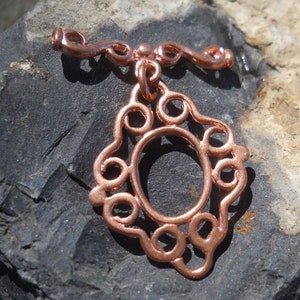 Solid Copper Toggle Ring and Bar: Jewelry Findings (23 mm x 17 mm)