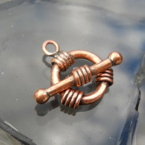 Solid Copper Round Toggle Clasp: Jewelry Making (19 mm x 14 mm)