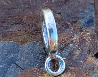 Sterling Silver Bail, Solid Sterling Silver Bail with Closed Loop, BA98, Size: 13 mm x 9 mm or  .5 inches x .35 inches, 5 mm hole size