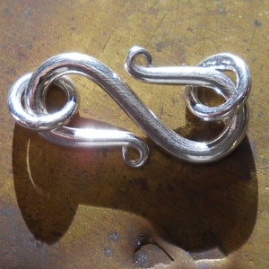 Sterling Silver S Clasp with Jump Rings: 23mm Jewelry Closure