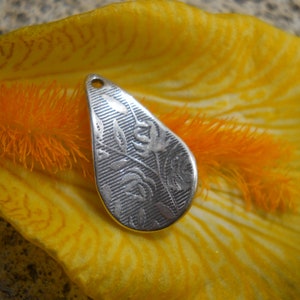 Silver Tear Drop, Sterling Silver,  16 mm x 8 mm