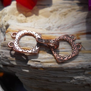 2 Strand Multi-Strand Solid Copper Clasp, MS263CU, Solid Copper Hook and Eye Closure, Size: 37 mm x 13 mm or 1.46 inches x .51 inches