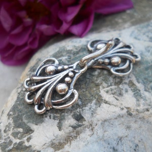 Triple Strand Multi-strand Hook and Eye Clasp, Sterling Silver, MS24, Size: 33 mm x 15 mm or 1.30 inches x .60 inches