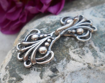 Triple Strand Multi-strand Hook and Eye Clasp, Sterling Silver, MS24, Size: 33 mm x 15 mm or 1.30 inches x .60 inches