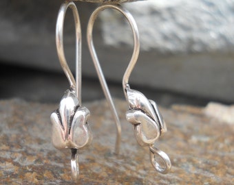 Sterling Silber Tulip Ohrdrähte: DIY Ohrringzubehör