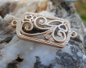 Scrollwork Connector Bronze, CN190B, Size: 30 mm x 14 mm