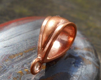 Copper Bail, BA57CU, Size: 13 mm x 5 mm or .51 inches x .20 inches. The bail opening is 8 mm by 5 mm.