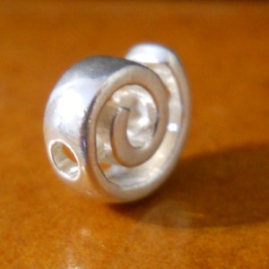 Spiral Bead, Sterling Silver, 10 mm
