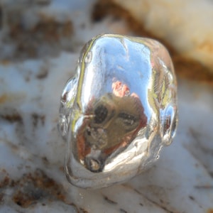 Organic Sterling Silver Bead: Lightweight Jewelry Component (11 mm x 12 mm)