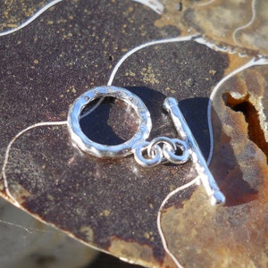 Tiny Hammered Toggle Clasp: Pegasus Imports Jewelry Finding (12 mm x 9 mm)