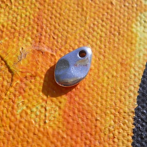 Hammered Sterling Silver Nugget Drop: Teardrop Charm (8mm x 5mm)