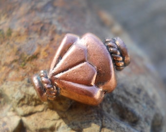 Solid Copper Lotus Bead, K28CU, Size: 14 mm x 11 mm or .55 inches x .43 inches