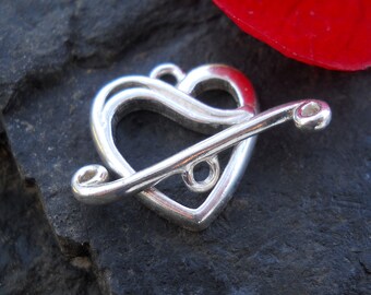 Sterling Silber Herz Knebelverschluss: Schmuckherstellung (16 mm x 15 mm)