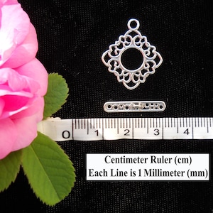 Sterling Silver Open Work Toggle Clasp (24mm x 21mm)
