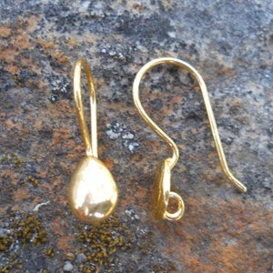 Vermeil Ear Wires, EW37V, Vermeil Ear Wires with Loops