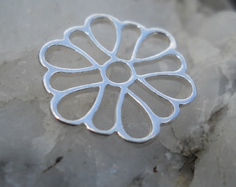 Connector, Sterling Silver, DK14,  Open Work, 13 mm