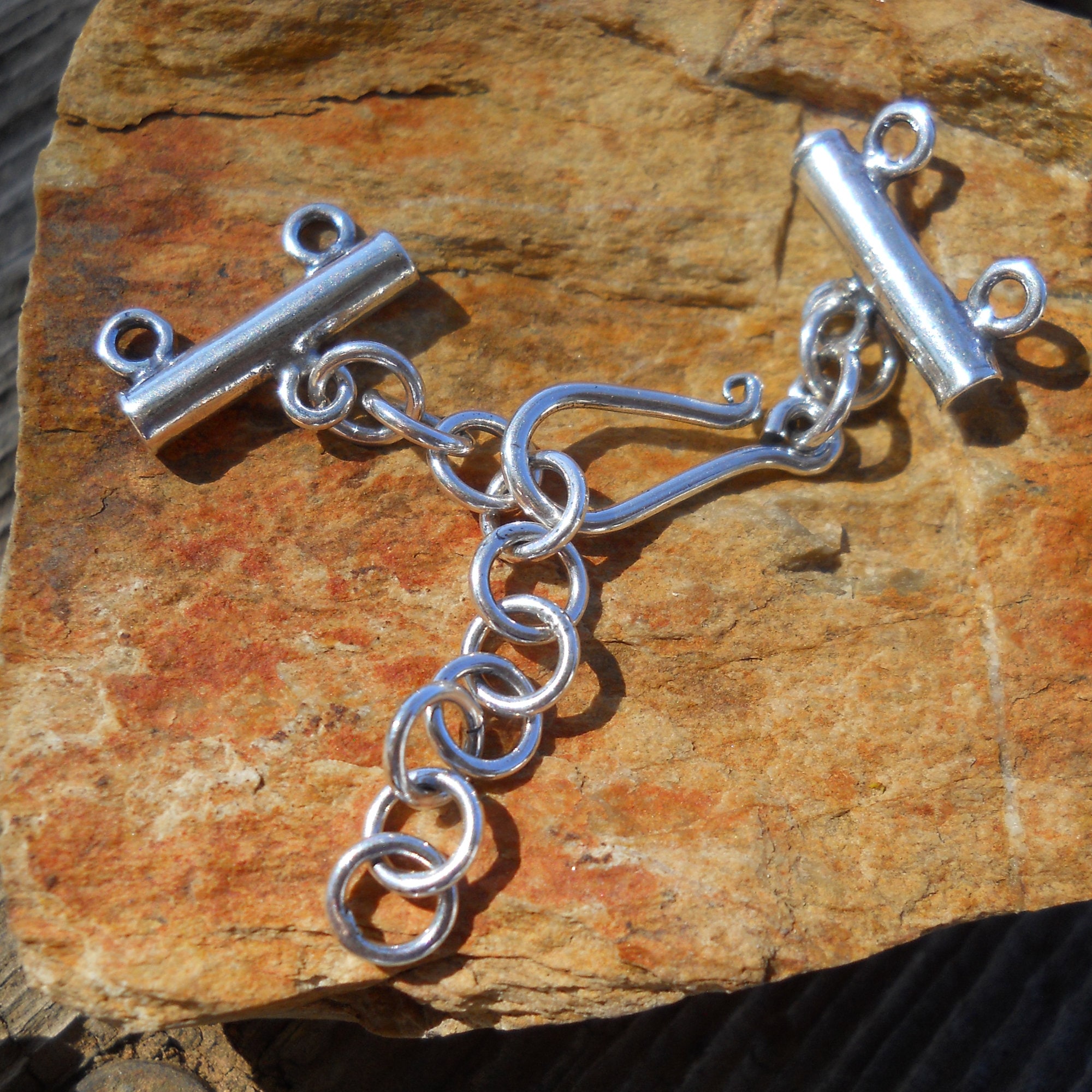 SS27 Lot De 5 Fermoirs à Bascule En Argent Sterling Avec Barre De 21 Mm Pour Fabrication De Bijoux