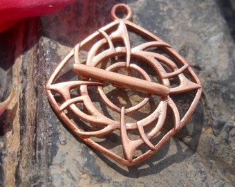 Solid Copper Toggle, TL325CU, Solid Copper Toggle Ring and Toggle Bar, Size: 29 mm x 25 mm or 1.14 inches x .98 inches.