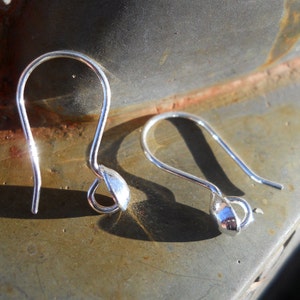Ear Wires, T12, Sterling Silver Tear Drop Ear Wires