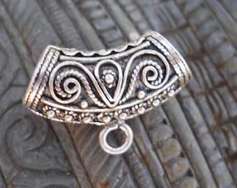 Patterned Sterling Silver Bail with Closed Loop (22 mm x 15mm)