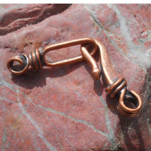 Heavy Duty Solid Copper Hook and Eye J Hook Clasp, CL66CU, Size: 50 mm x 5 mm or 1.96 inches x .20 inches