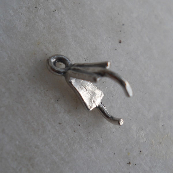 Pinch Bail, Sterling Silver Bail, BA109, Solid Silver Bail with Two Pins, Size: 11 mm x 3 mm or .43 inches x .12 inches