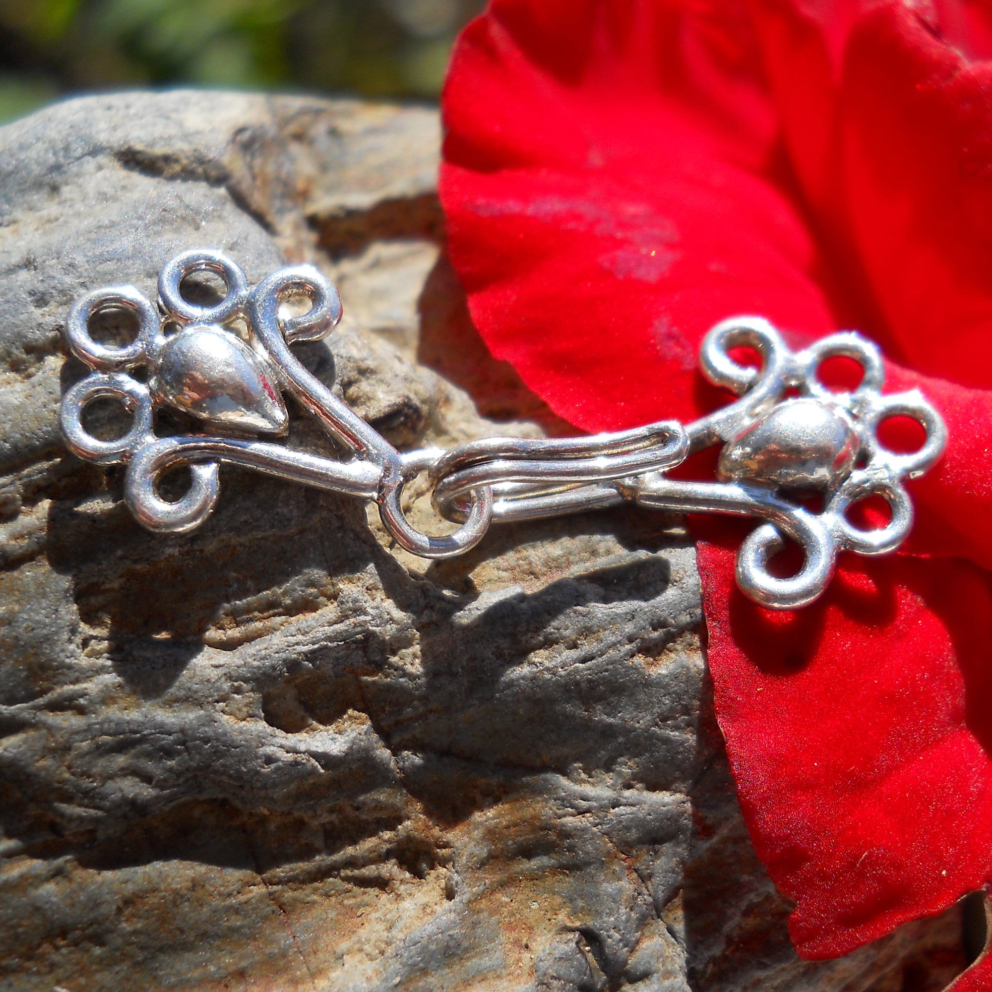 Sterling Silver 5-Strand Hook and Eye Clasp (40 mm)