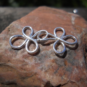 3 Strand Multi-strand Hook and Eye Clasp, Sterling Silver