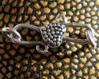 Sterling Silver S-Clasp, CL78 with Two Jump Rings, Size: 33 mm x 9 mm or 1.30 inches x .35 inches