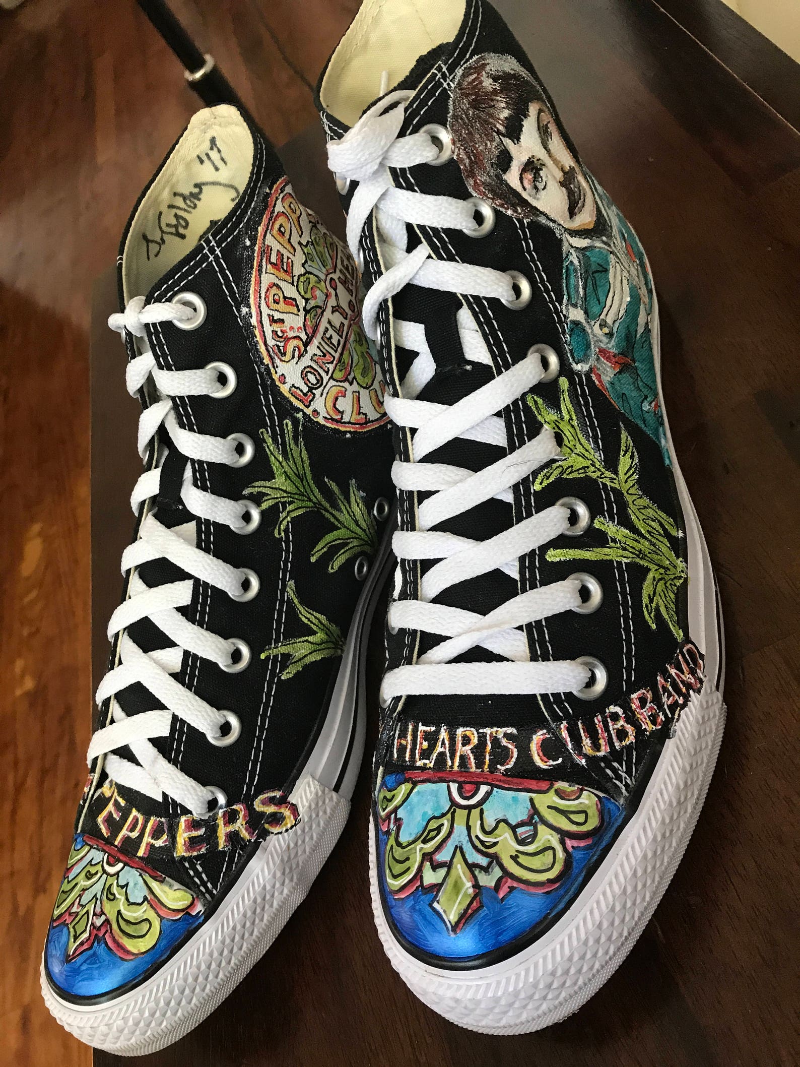 Beatles Sgt. Pepper converse handprinted shoes. | Etsy