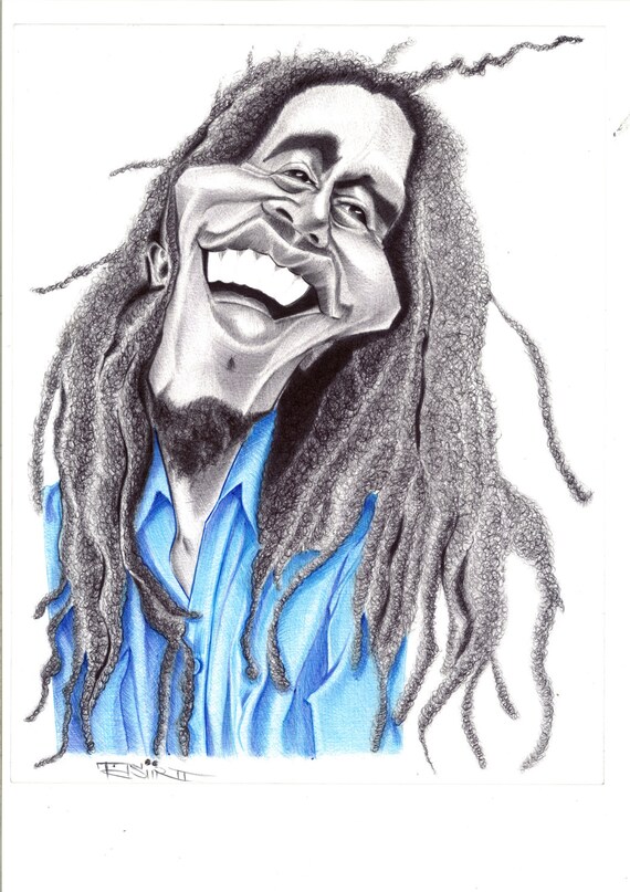 Bob Marley Everything Will Be Alright Original Ballpoint Etsy